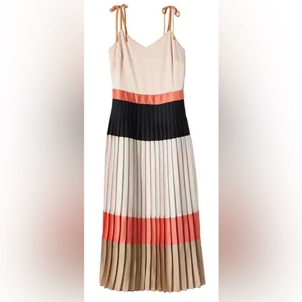 Banana Republic Multicolor Pleated Midi Skirt